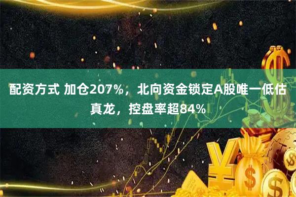 配资方式 加仓207%，北向资金锁定A股唯一低估真龙，控盘率超84%
