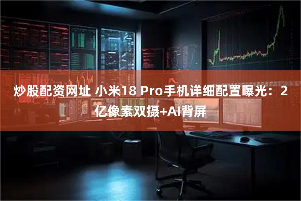 炒股配资网址 小米18 Pro手机详细配置曝光：2亿像素双摄+AI背屏